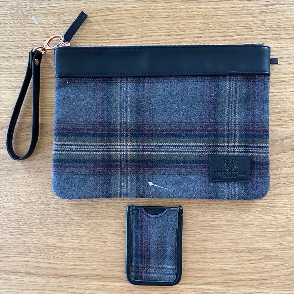 British Bag Company Plaid Clutch - Picture 1 of 6